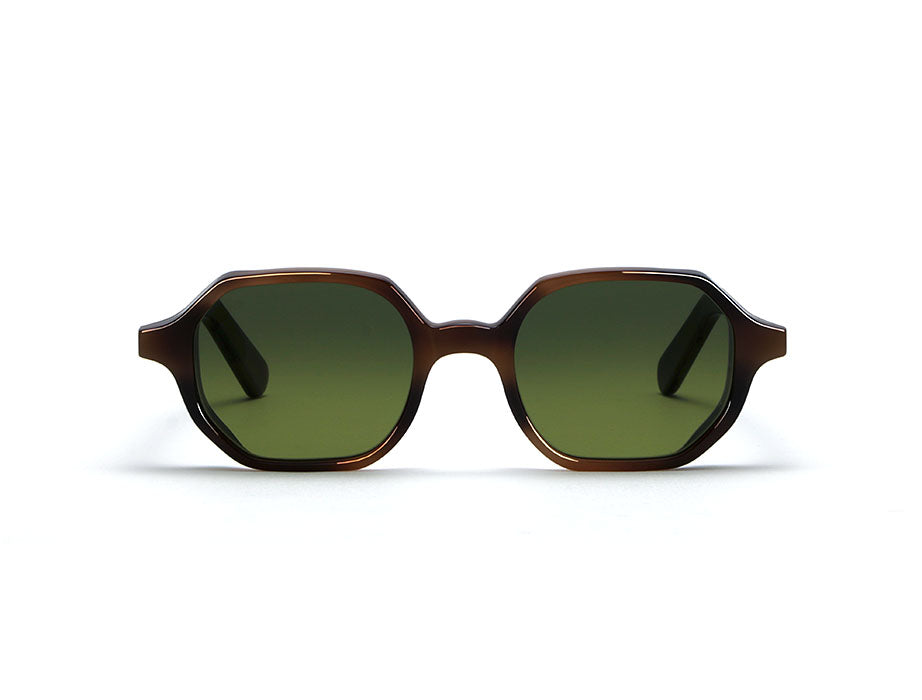 L.G.R for Only Classy - Zanzibar Carnet de Voyage Dark Havana / Green Bamboo, verres Green g15 Gradient - vue 2