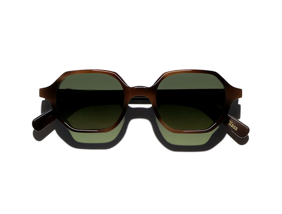 L.G.R for Only Classy - Zanzibar Carnet de Voyage Dark Havana / Green Bamboo, verres Green g15 Gradient - vue 3