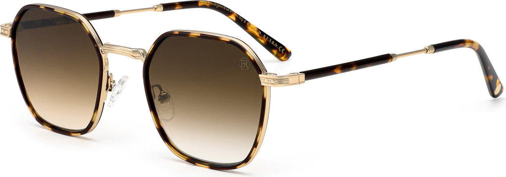 Óculos de sol French Retro Ryz Écaille Marron/Japan Gold — vista lateral da haste