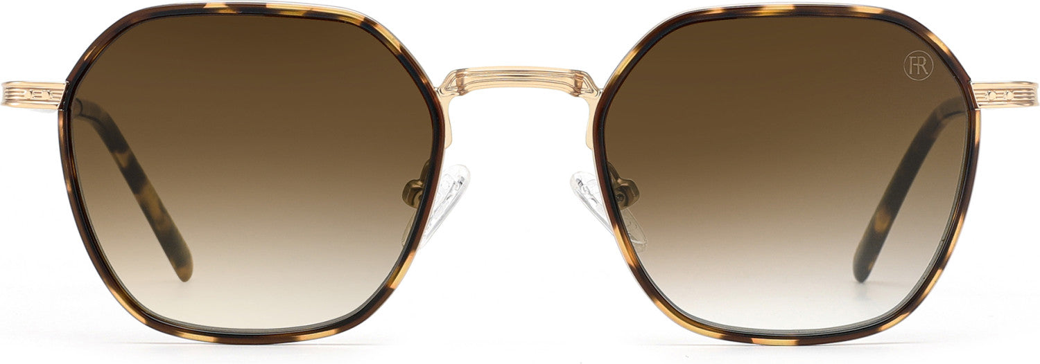 Óculos de sol French Retro Ryz em metal, cor Écaille Marron/Japan Gold — Steve Attal Optic, Lisboa